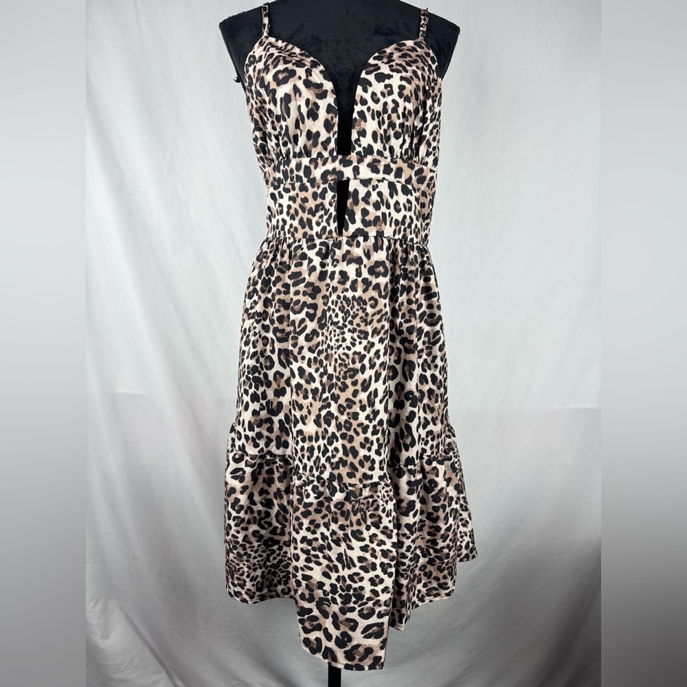 NWOT TEMU Leopard Print Backless Dress